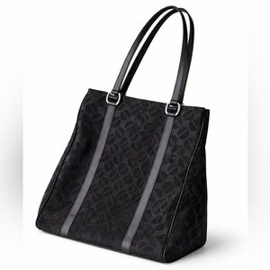 Borbonese OP Jet Nylon Tote Black Leather Trim Large Shoulder Bag